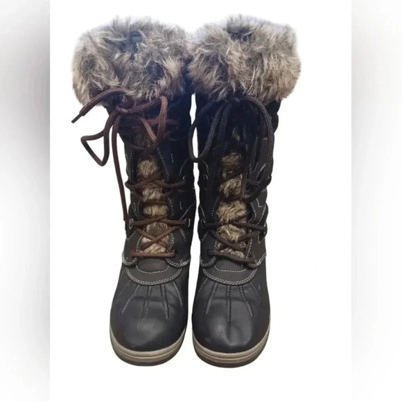 Blondo Sport Black Leather Winter Calf Length Boots Size 9M - Picture 1 of 9